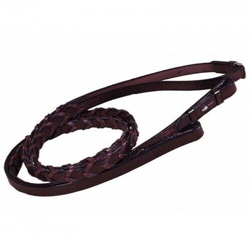 English Horse 54 in X 5/8 in Dark Brown Laced Leather Flat English Bridle Reins