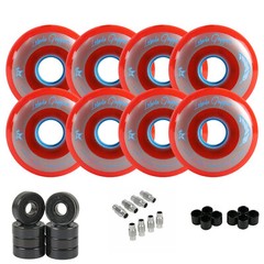 Labeda Gripper Roller Hockey Wheels + Hybrid Ceramic Bearings X-Soft Red 72mm