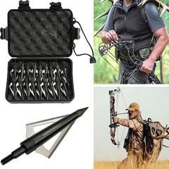 16Pcs Archery Broadheads 3Blade 100Grain Hunting Crossbow Compound Bow Arrow Tip