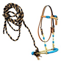 Hilason Western Horse Headstall Tack Bridle American Leather Bitless Rein with
