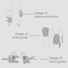 6PCS/SET Children Elbow Wrist and Knee Pads For Kids Safety Skate Bike Cycling