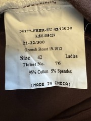 Horze Women’s Riding Breeches Brown EU 42/US 30 Cotton-Spandex Blend