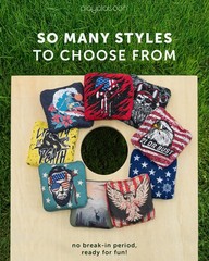 Play Platoon Tournament Series Cornhole Bags Set of 8-4 Red & 4 Blue Bald Eagles