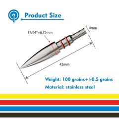 MOLFUZ 12pcs Archery Field Points 100/125/150/200/300 Grain, Stainless Steel …