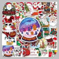 Mix 10/50 PCs Christmas Holiday Gift Graffiti Luggage Notebook Vinyl Stickers