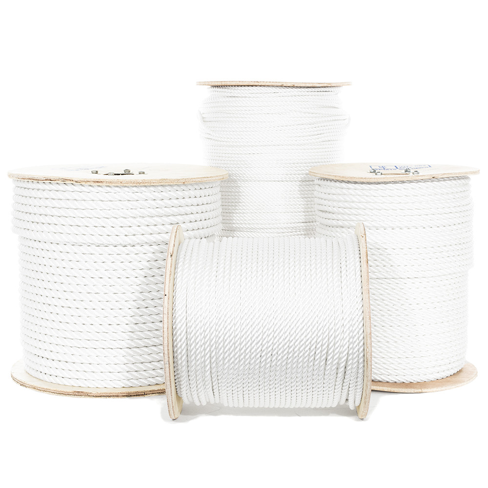 GOLBERG Twisted Polyester Rope – White – Low Stretch, High Strength – USA Made