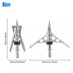 24PCS Hunting Arrowhead 100 Grain Archery Broadheads 2″ Dia Expandable W/2 Blade