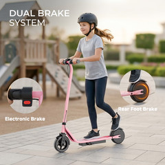 N65 Foldable Electric Scooter Kids & Teens 250W 9MPH Pink UL2272 6.5″ Tires