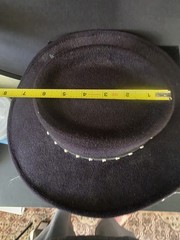 Vintage Pigalle 7X Wool Felt Gambler Hat Black Studded Leather Band Size 6 3/4