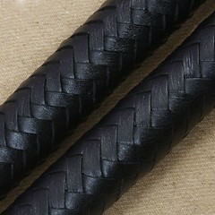Genuine Black Leather Whip Cow Hide Leather Bull Whip 3 Feet Long 16 Plaits