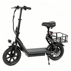 Electric Scooter with Seat for Adults 500W Motor E Scooter W/ Rear Box 14″ Tire