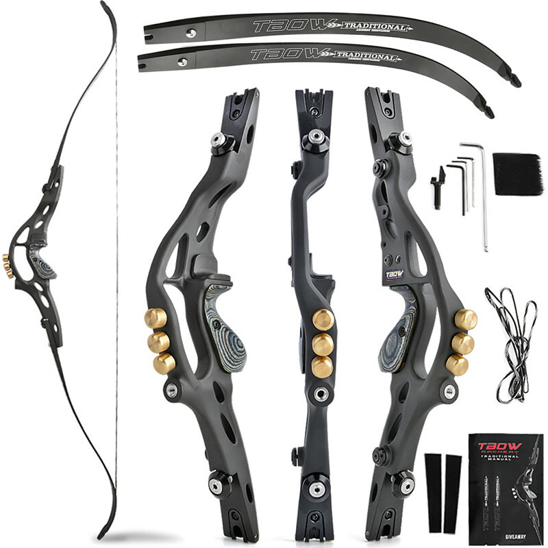 ILF 62″ Archery 30-60lbs Recurve Bow 19» Riser Counterweight American Hunting