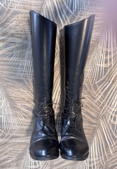 Men’s Black Leather Riding Dressage Field Equestrian Tall Boots – 10.5