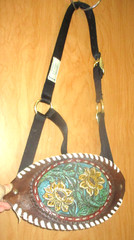 MEDIUM 800-1100LB FORMAY BLACK NYLON LEATHER BRONC HORSE HALTER