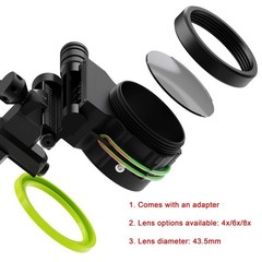Archery Sight Compound Bow 5 Pin .019″ Adjustable 4X 6X 8X Lens Hunt Shoot RH LH