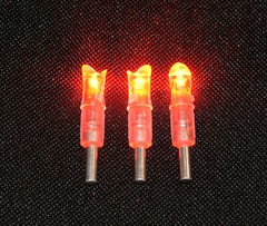 3 Crossbow Red LED Lighted Moon Nocks for Carbon Shafts .303 Press Fit 7.6mm