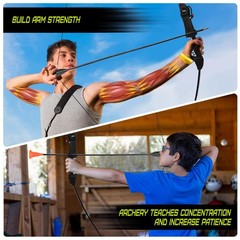 CrazyMouse Bow and Arrow for Teens Beginners Adults Recurve Bow Set 8 Arrows 5