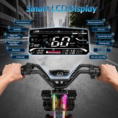10000w Electric Scooter with Seat 75Miles 55MPH 13″ Foladable Commuting eScooter