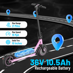 Electric Scooter Adults 19MPH 21Miles Range 10»Tire 350W E-Scooter