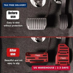 2PCS Non-Slip Car Pedal Covers, Premium Aluminum Alloy Gas and Brake Pedals Cove