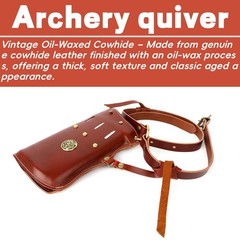 Cow hide Traditional Arrow Quiver Brown Bow Hunting Shooting Target Archery Case