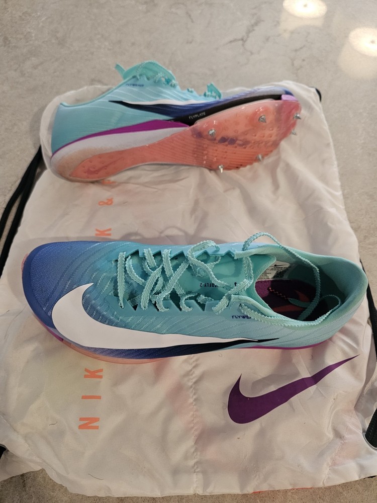 Nike ZoomX Dragonfly Running Track Spikes Shoes Aqua/Blue Pink Plate 100309-300