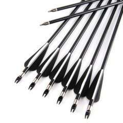 12Pcs Archery 30″ Fiberglass Arrows Spine 500 OD 8mm For Compound Recurve Bow