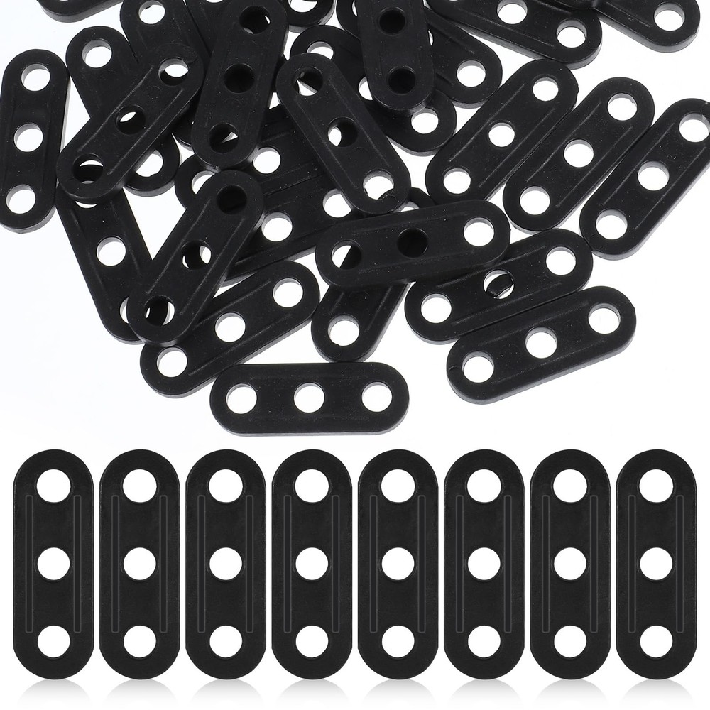 Rope Tightener, 30 PCS Tent Tensioners Plastic Cord Black