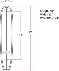 60″ Longboard Skateboard Cruising Board Complete Setup MADE IN USA by BIRCH