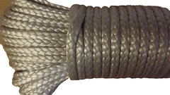 1/8″ (3mm) x 100′ HMPE Winch Line, Synthetic Rigging Rope, 12-Strand Braid, USA