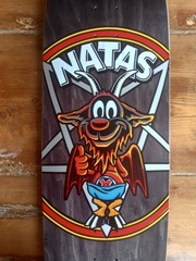 NATAS Kaupus Thumbs Up BLACK Signed Skateboard DECK Mark McKee Ltd. 200 panther