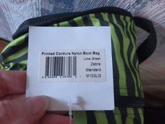 NEW PERRI’S DELUXE TALL ENGLISH BOOT BAG 25» FLEECE LINED , LIME GREEN ZEBRA