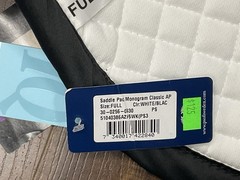 PS of Sweden Monogram Classic AP Saddle Pad Full White Black Sheepskin Trim NWT