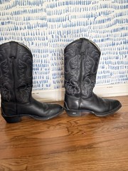 Tony Lama Women’s Black Leather Western Cowboy Boots Size 8.5 D Wide XT4008
