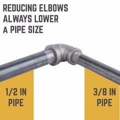 B & K Reducing Elbow 1/2 » Fip X 3/8 » Fip Malleable Iron 90 Deg.