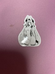 black and white waifu lewd stickers #11