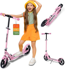 Kick Scooter for Kids Ages 6+, Teens & Adults, Adjustable Handlebars, Rear Brake