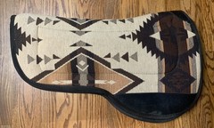 Triple E Nonslip Grip Tacky Contour Western Saddle Pad 28” Aztec Tan Black Brown
