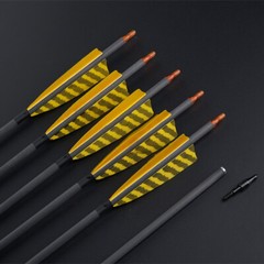 32» Archery Carbon Arrows SP400 with 4″ Turkey Feathers OD7.5mm Hunting Arrows