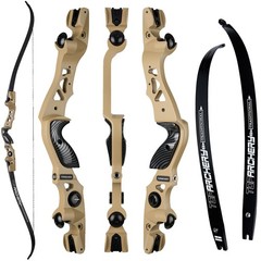 62″ Takedown Recurve Bow ILF Right Hand Bow 25-60lbs Archery Hunting Competition