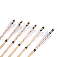 12pcs 32″ Wooden Arrows Feather Traditional Longbow Recurve Bow Archery Hunting