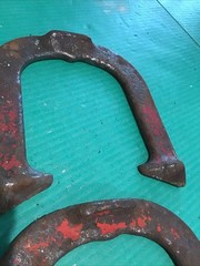 Lot of 2 (Pair) Drop Forged Vintage Horseshoes Unknown Brand Marked 2.5lb