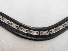Premium Stylish Crystal Leather Browband For Horses Bridle Part