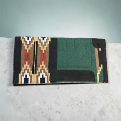 Aztec Saddle Show Pad Green Multi Color Navajo Style Horse Tack Blanket