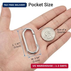 16 Pcs Carabiners Clip,Oval Shape Cute Carabiner Keychain Clip Aluminum Hook Acc