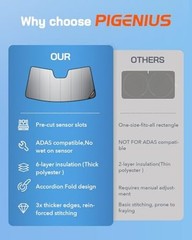 Windshield Sunshade for Cadillac ATS 2013-2019 (Sedan & Coupe), Premium Grey