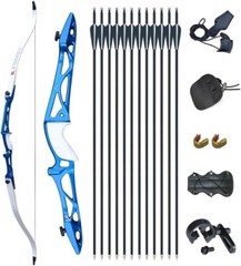 30/40lbs 64″ Archery Recurve Bow 12XArrows Set Aluminum Alloy Takedow Target