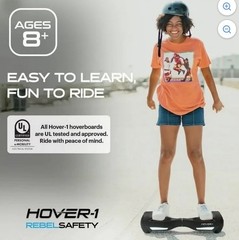 Hover-1 Rebel hoverboard Black LED Lights Non-Slip UL2272 Certified