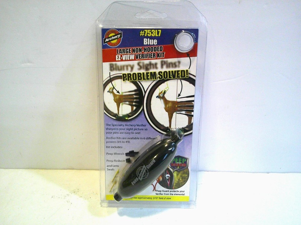 Specialty Archery 753L7 Large Non-Hooded EZ-View Verifier Kit, Blue w Peep Guard