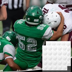 200 Pcs 8 Sheets Football Helmet Stickers Hatchet Decals 1-1/8 White on Clear